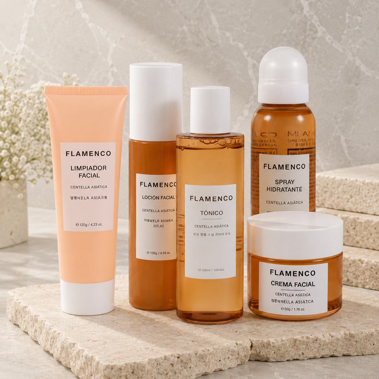Kit Facial Centella Asiática Flamenco | Calma e Hidratación Completa
