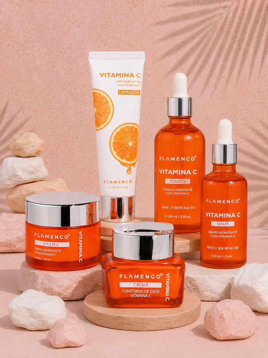 Kit Facial Vitamina C Flamenco | Luminosidad y Tono Uniforme