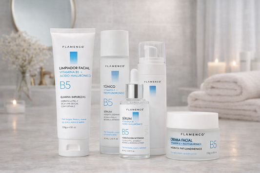 Kit Facial Vitamina B5 + Ácido Hialurónico Flamenco | Reparación Intensiva