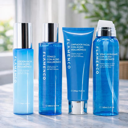 Kit Facial Ácido Hialurónico Flamenco | Hidratación Profunda y Luminosidad
