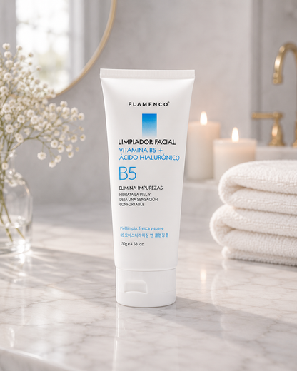 Kit Facial Vitamina B5 + Ácido Hialurónico Flamenco | Reparación Intensiva